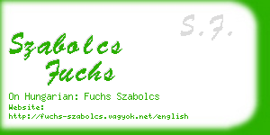 szabolcs fuchs business card